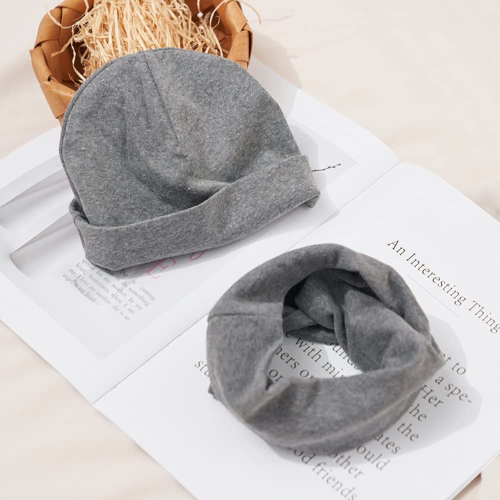 Csfry Baby Girls Fleece Warm Winter Boots Set Scarfs,Grey Scarves Set