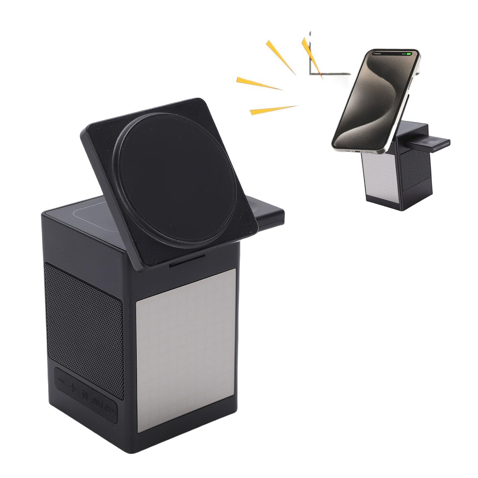 Fockety Station de Charge sans Fil 6 en 1 avec Haut-Parleur Bluetooth,