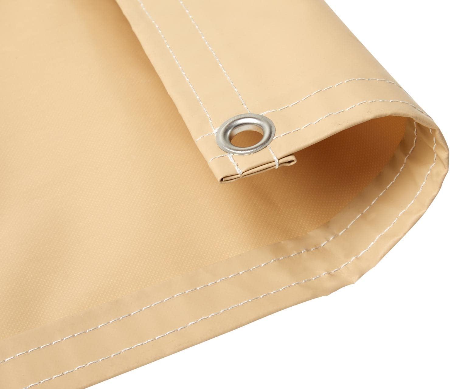Tarps Now Heavy Duty Vinyl Tarp, (5' x 5') with Stainless Steel Grommets - Waterproof Multi Purpose Tarpaulin Canopy Sheet Cover for Indoor and Outdoor - Tan, 18 oz, 20 Mil