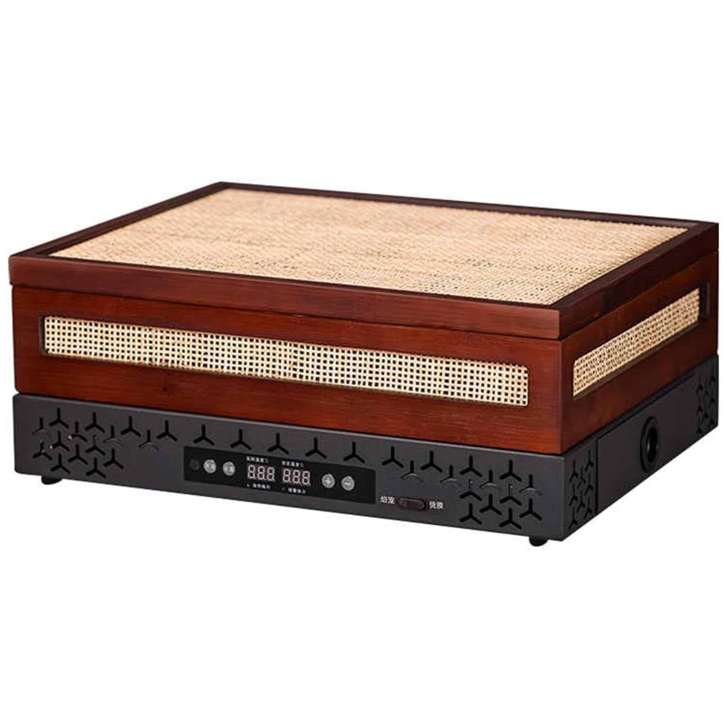 Jaula para tostar té con base de madera de bambú y aluminio, temporizador de 1 a 24 horas, ajuste de temperatura continuo de 30 a 150 °C, ideal para aficionados y profesionales de la hostelería.