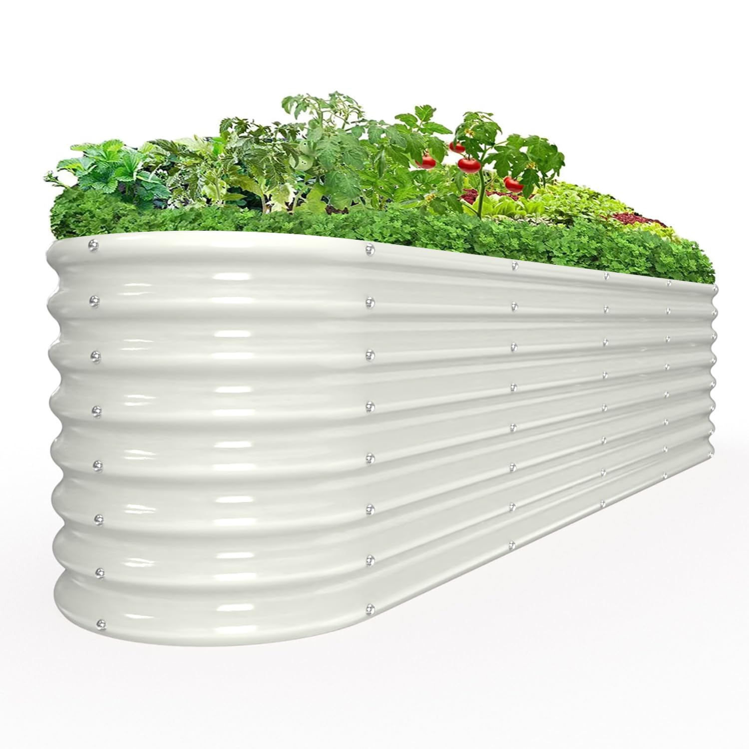 ml -13YkML-go-18BE Raised Garden Bed Outdoor for Vegetable, 9 in 1 Adjustable Clearance Raised Garden Beds for Flower, Garden Planter Box for Herb, Fruit-White