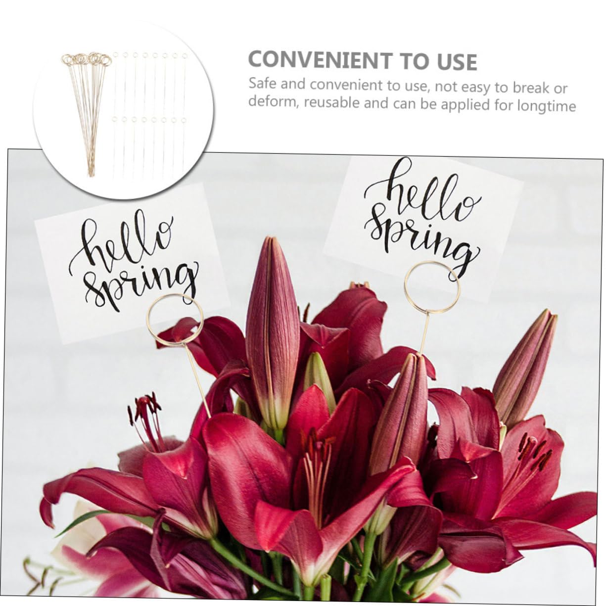 HOMSFOU 50Pcs Metal Place Card Holder Durable Picture Holders for Floral Bouquets Weddings Events Stable Smooth Design for Table Numbers Menus Photos