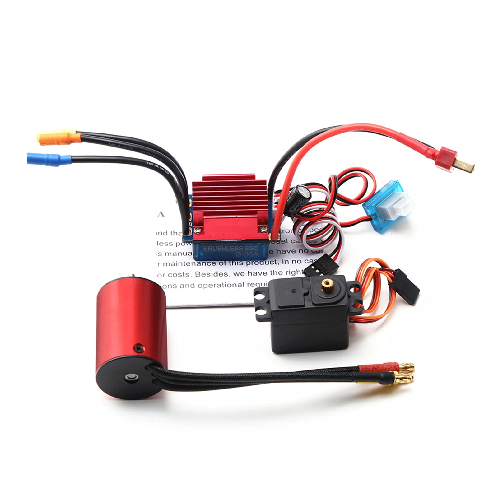 4-biegunowy 12-szczelinowy silnik o wysokim momencie obrotowym, aluminiowy radiator obrabiany CNC, łożyska ABEC5, do samochodu wyścigowego RC 1:14 1:16 2S 3S, (3800 kv)