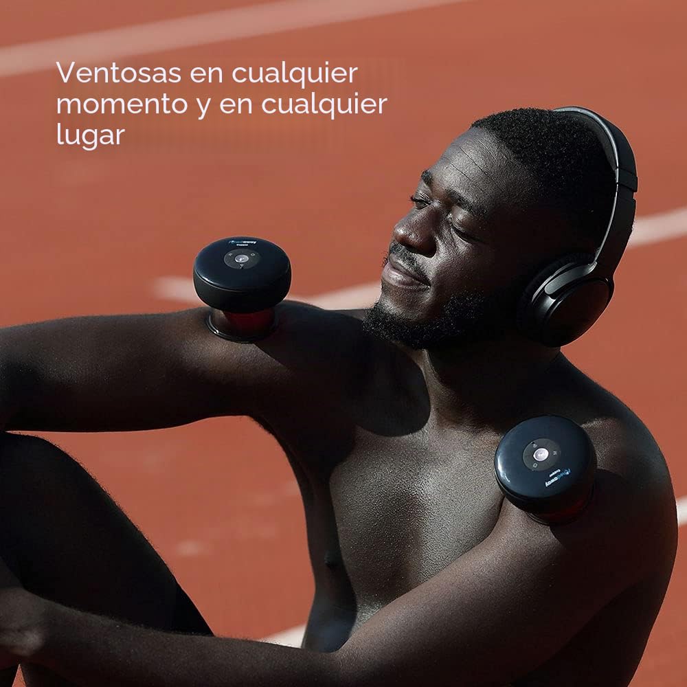 ACHEDAWAY Cupper (par) - Masajeador inteligente de terapia de ventosas con terapia de luz roja