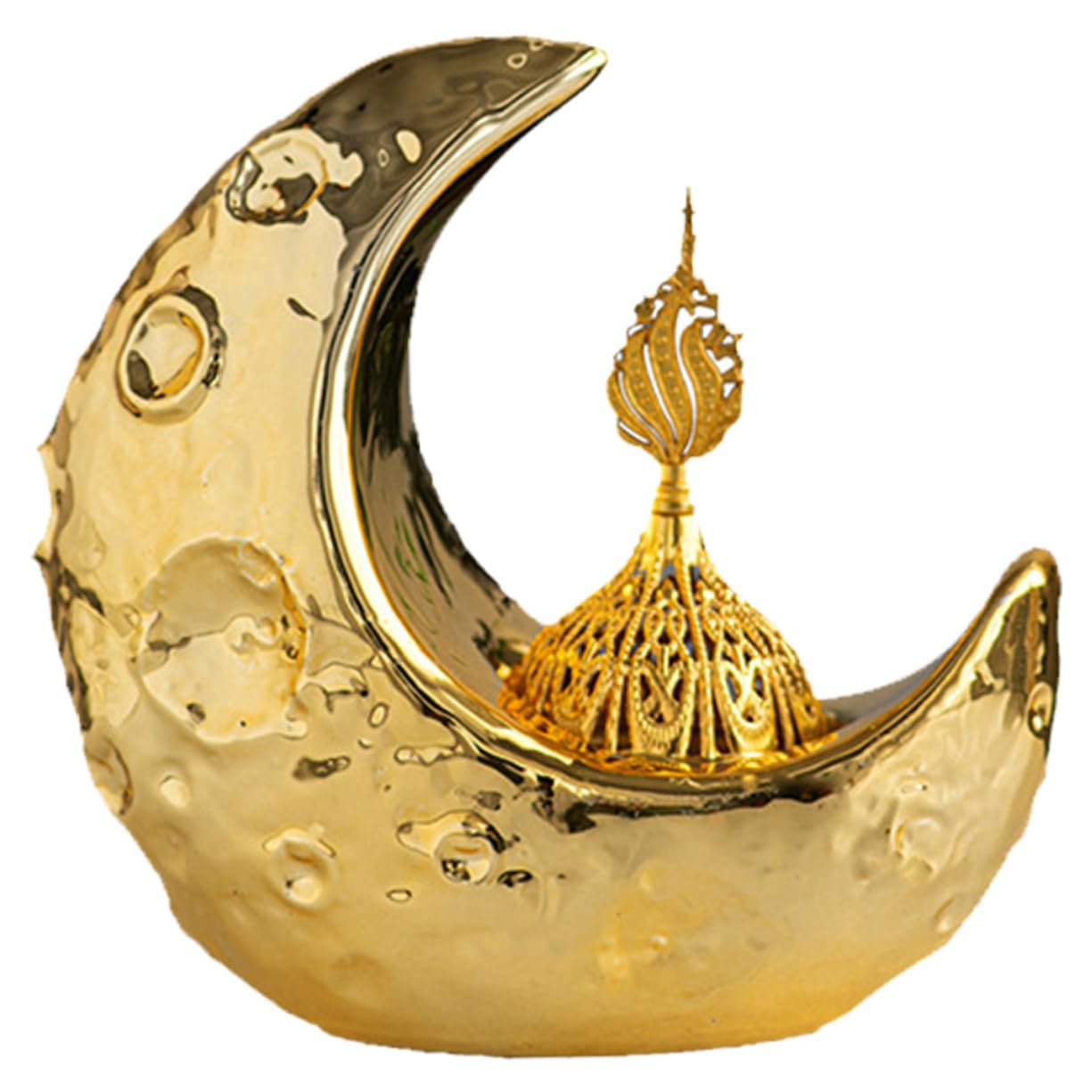 Ciieeo 4stücke Ramadan Räuchergefäß Eleganter Arabischer Weihrauchbrenner Mondform Vielseitig Einsetzbar Als Dekoratives Ornament Für Zuhause Und Büro Leicht Zu Reinigen Langlebig