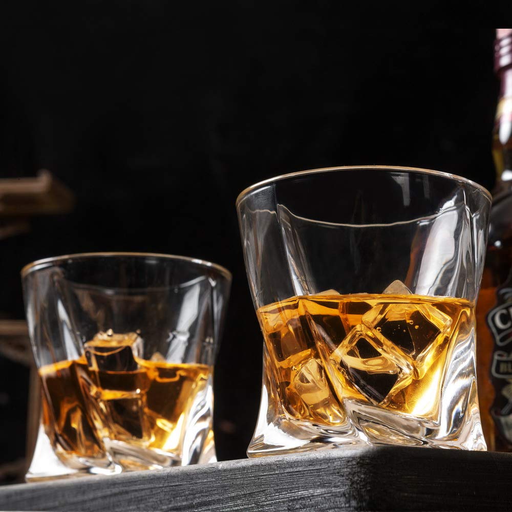 KANARS Bicchieri Whisky, Bicchiere Cocktail e Whiskey Cristallo, 300ml, Set di 2 Pezzi, Bellissimo Regalo