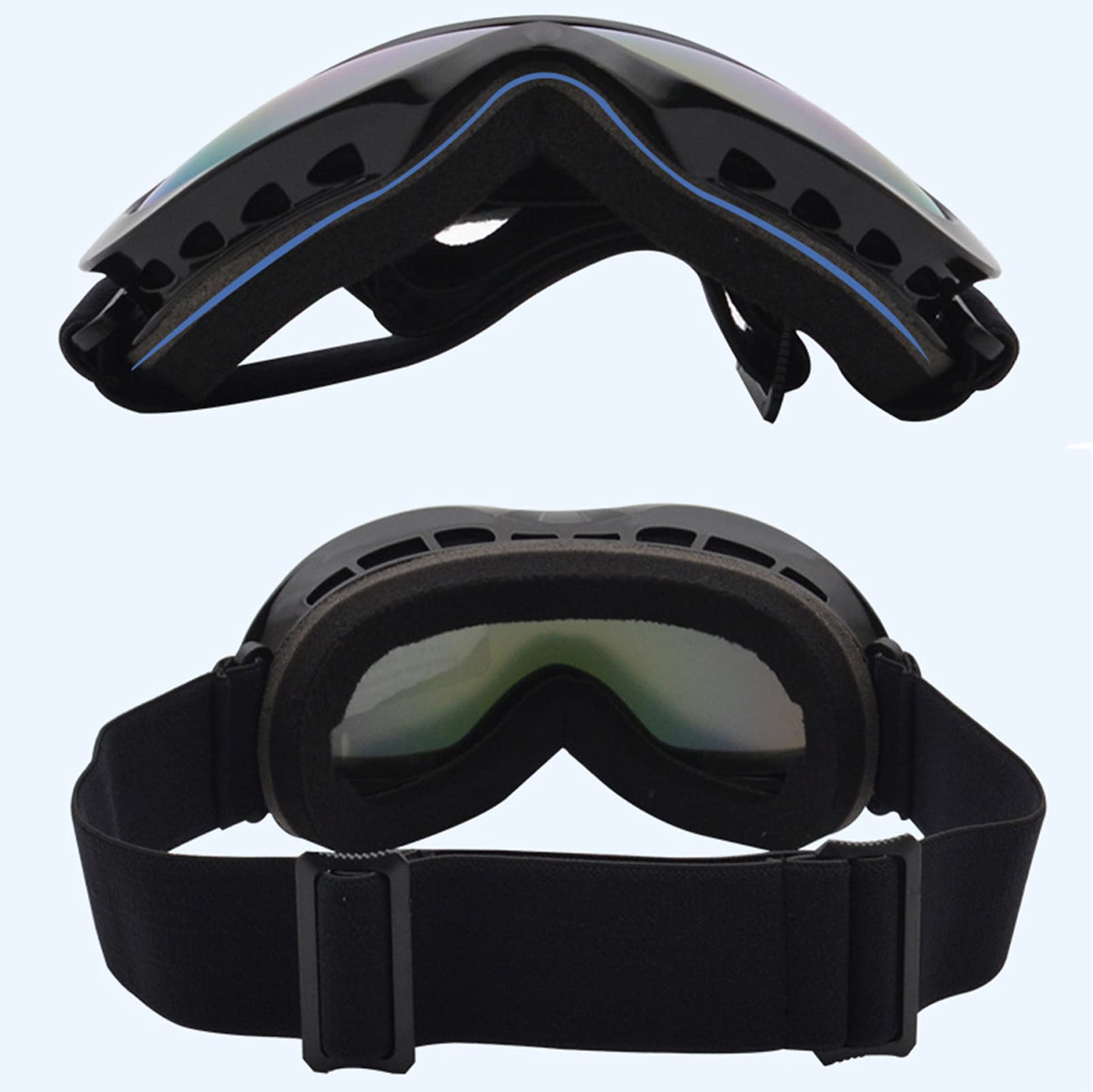 Lunettes de Ski pour Enfants de 3 à 12 Ans, Double lentille Haute définition Disponible pour la myopie, Protection 100% UV400, Coupe-Vent et antibuée, Peuvent être utilisées pour Faire du vélo,