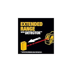DEWALT Line Laser, Self-Leveling, Cross Line, Red Beam (DW088K)