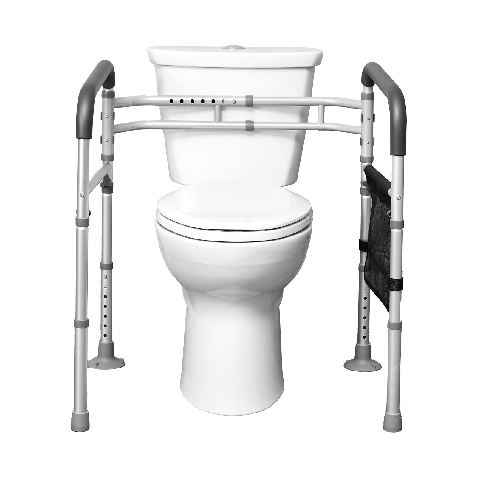 VEVOR Pasamanos de Seguridad para Inodoro Asiento de Inodoro Plegable 300 libras con Asas Antideslizantes Portátil y Versátil Tubo de Aleación de Aluminio para Personas Mayores, Mujeres Embarazadas