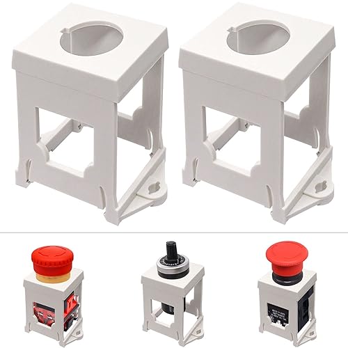 Taiss 2 piezas de interruptor de botón DIN Rail soporte de montaje para pulsadores 0.866 in de diámetro, potenciómetro DIN Rail adaptador de montaje