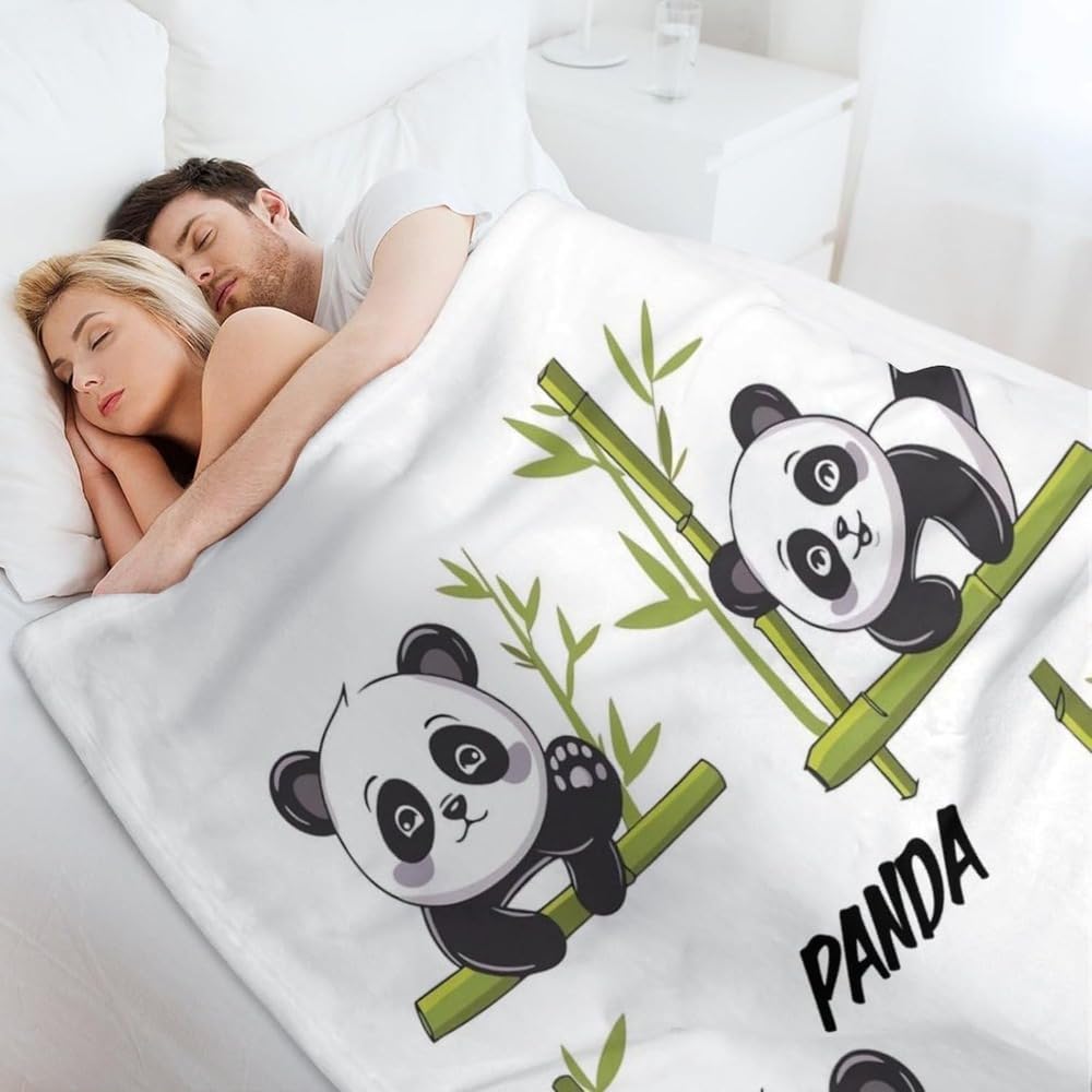 Koc panda do przytulania dla dziewczynek, puszysty koc, flanelowy, koc polarowy, koc do oglądania telewizji/na sofę, koc na kanapę, ciepły, przytulny, trwały, 200 x 200 cm (01, 220 x 240 cm)