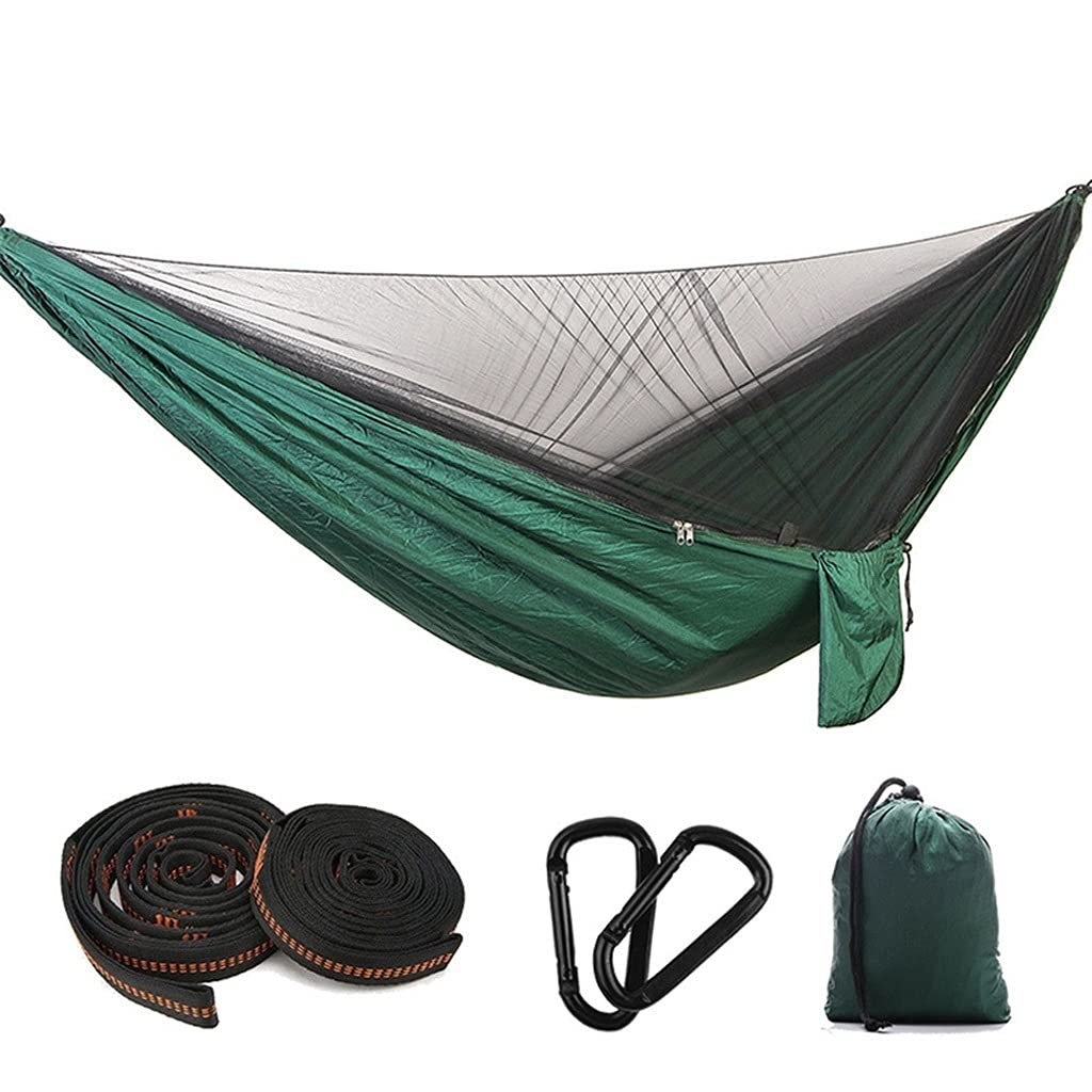 Podróżny hamak kempingowy Przenośny hamak z podwójnym kempingiem z hamakami drzew, Parachute Nylon Hammock na podróż ogrodu plażę (Color : A)