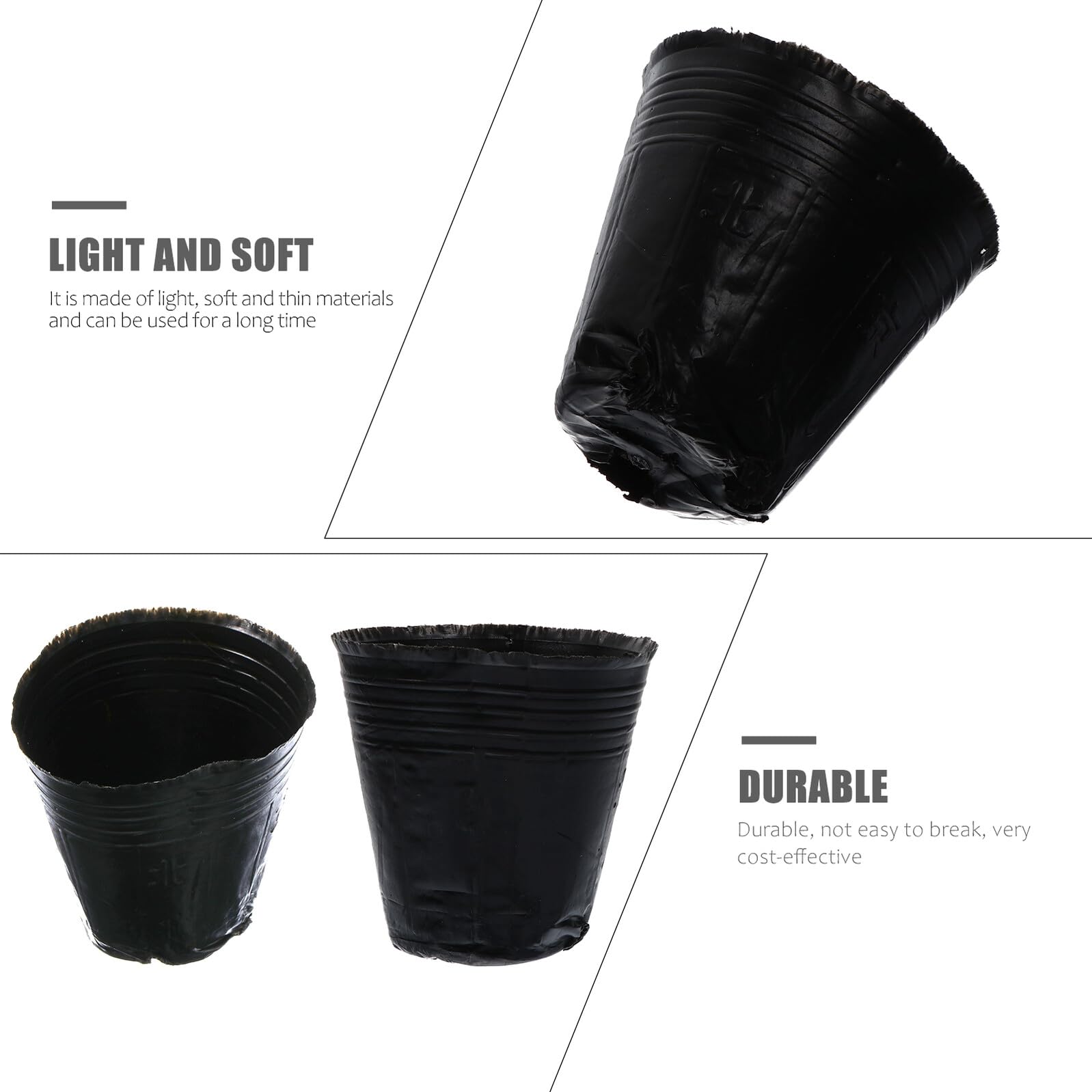 VICASKY 500 Pièces Pots de Semis Plastique avec Drainage Godets de Repiquage pour Plantes