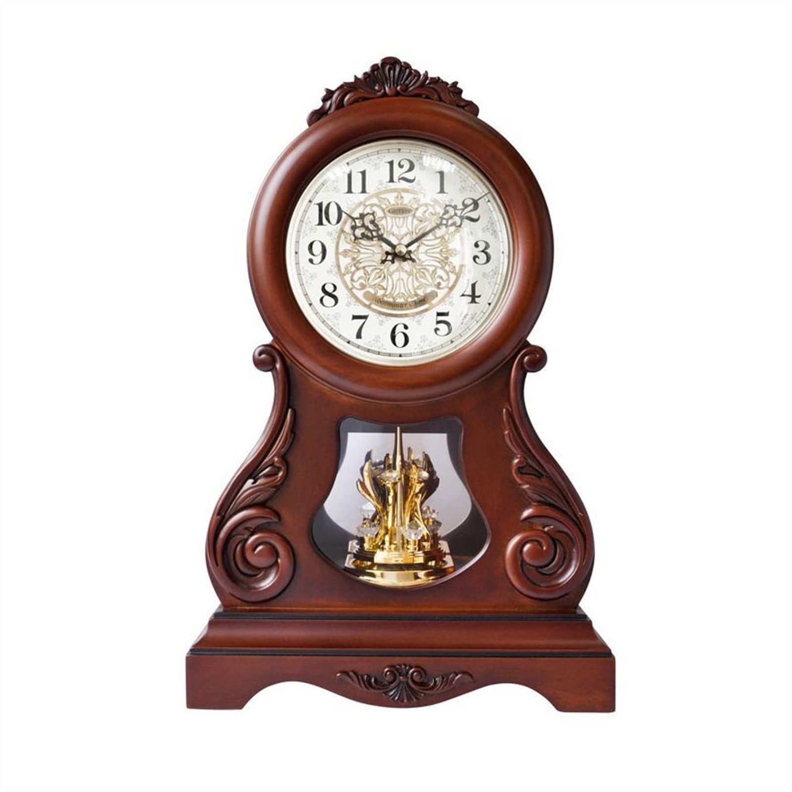 S5b8W3g7 Mantel Clocks European Wooden Clock Home Living Room Quartz Grand Luxurious Table Top Decorative Decorate