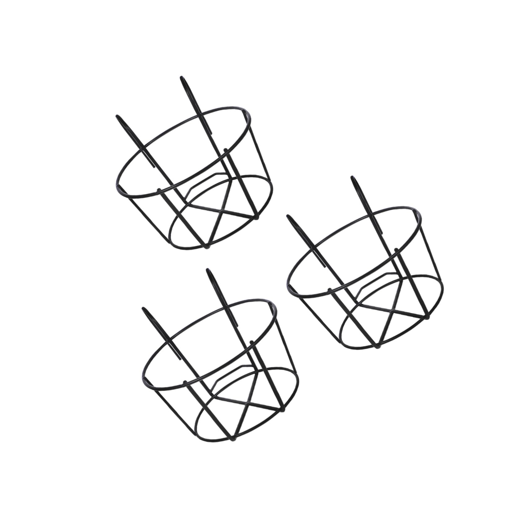 BESPORTBLE 3 Pièces Support de Jardinière Suspendu Métal Robuste Porte-Pots Rond pour Balcon et Clôture de Supports pour Suspension Extérieure et Optimisation Espace