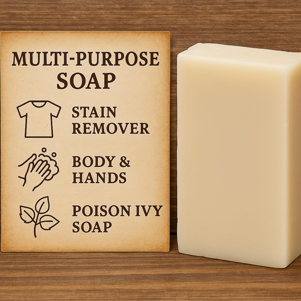 Old Fashioned Lye Soap Organic Natural Handmade Bar for Face and Body - 3 pack