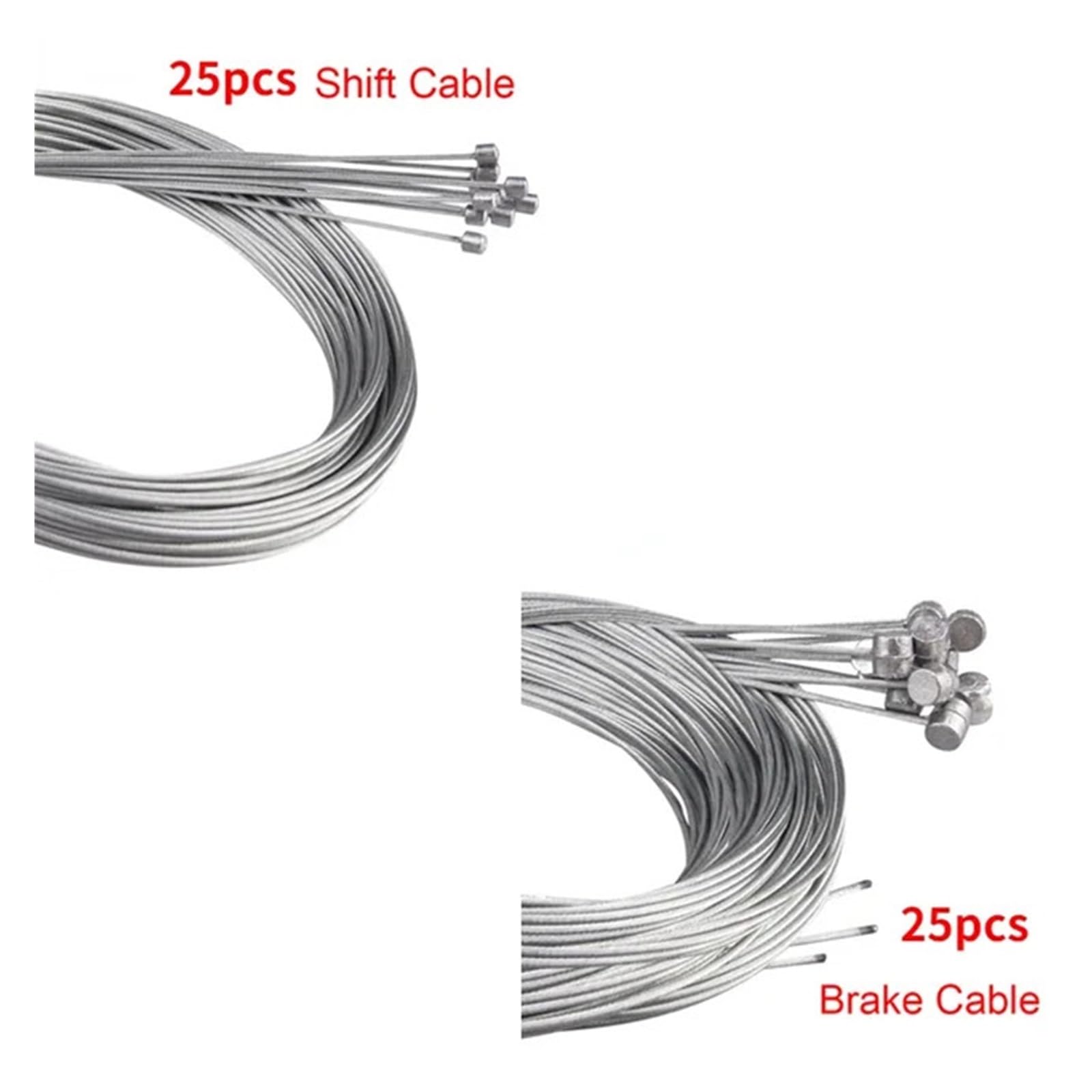 Bremszug Fahrrad 5/10pcs 2Meter Bicycle Brake Line Speed Fixed Gear Shifter Cable Set Core Inner Wire for Bike(50pcs Brake-Shift)