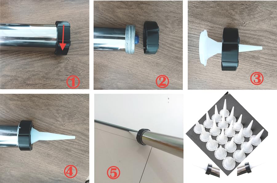 ANZHUO The filling nozzle of sausage caulking gun, durable epoxy piston filling cap, reusable filling nozzle applicator - Image 3