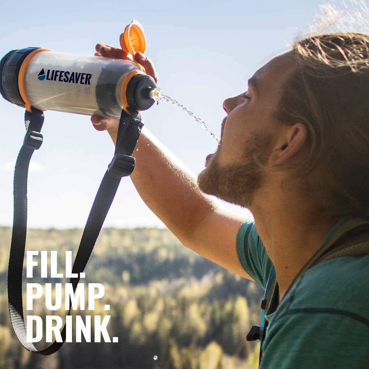 LifeSaver Filtre à eau portable et purificateur – Facile à utiliser, élimine 99,99 % des virus, bactéries et kystes, technologie Failsafe, 750 ml, approuvé par les militaires, purifie jusqu'à 6000 L