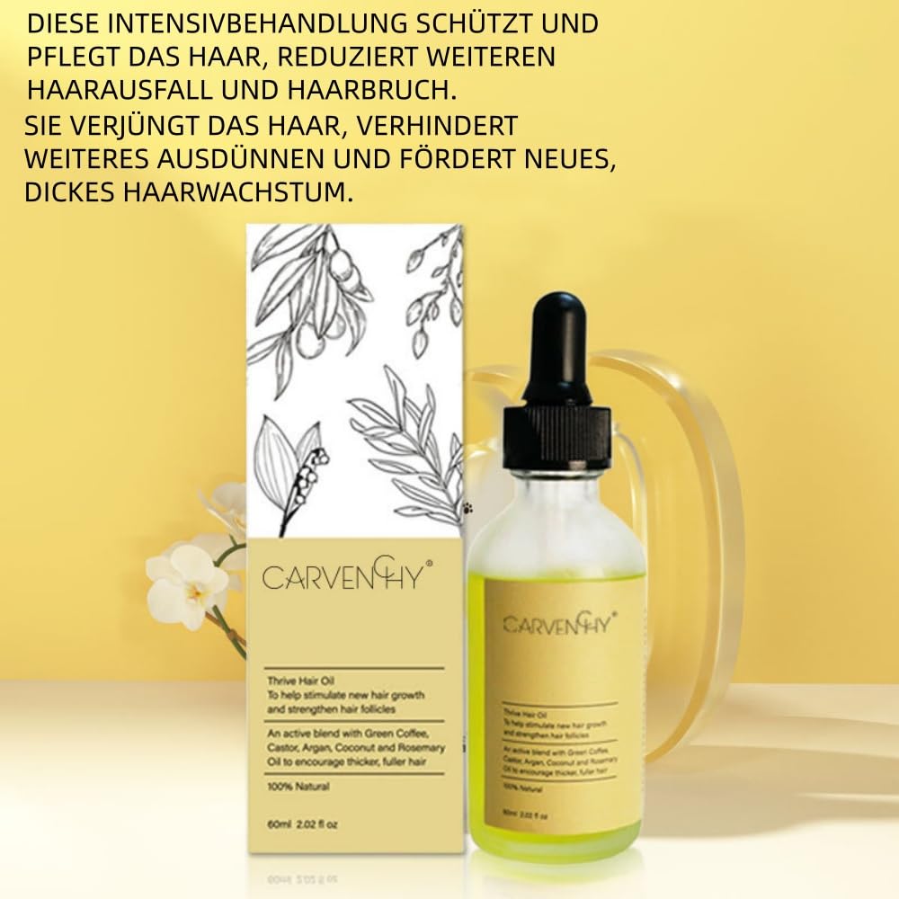 Teluni Carvenchy 60ml Natürliches Haaröl mit Rosmarin - Haarwachstum, Dichteres Haar & Mehr Volumen für Frauen und Männer