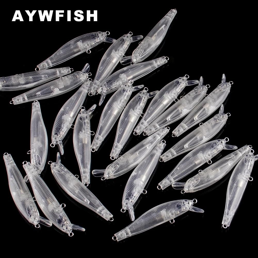 100 pezzi di esche for minnow Jerkbait poco profonde, peso speciale, 7 cm, 4,7 g, non verniciate, galleggianti, a lunga distanza, fai da te.