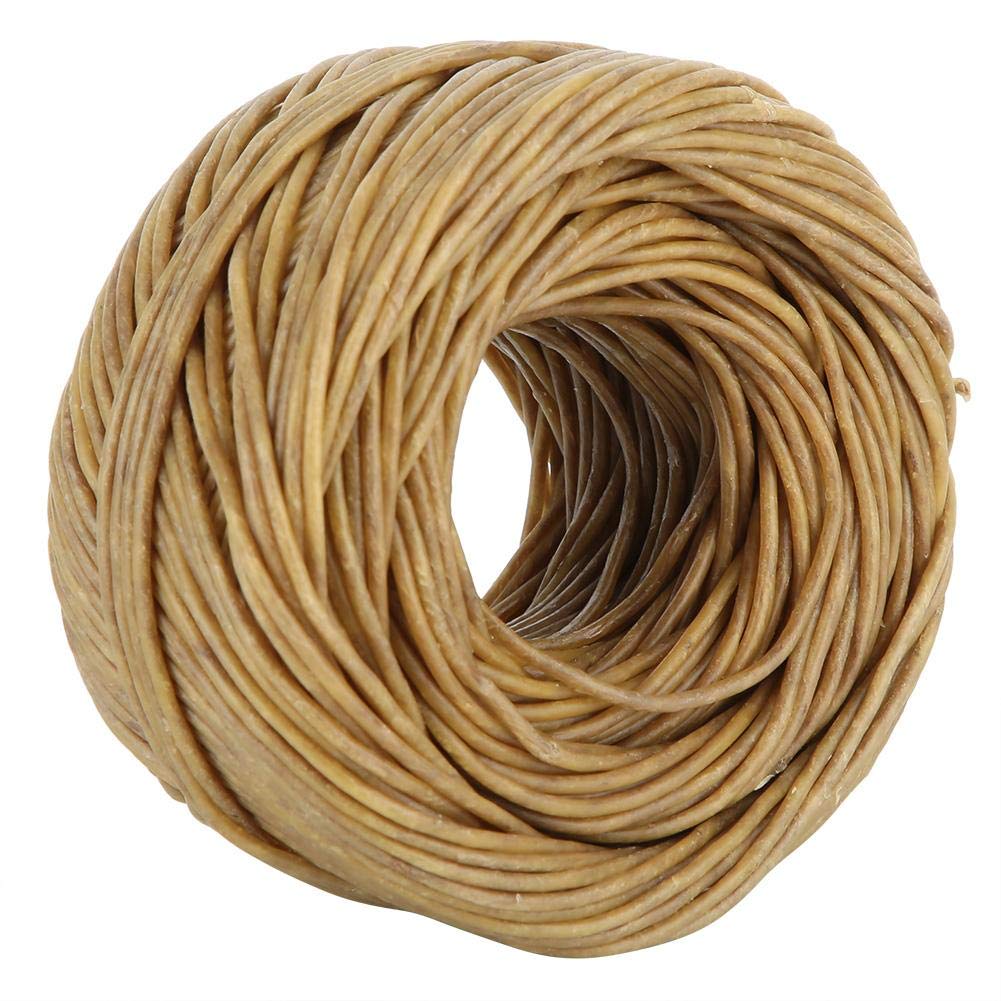 Nikou Organic Hemp Candle Wick With Natural Beeswax Coating, 2mm Fiber Roll for DIY Scented Candle Making - 200 Feet (Dark)
