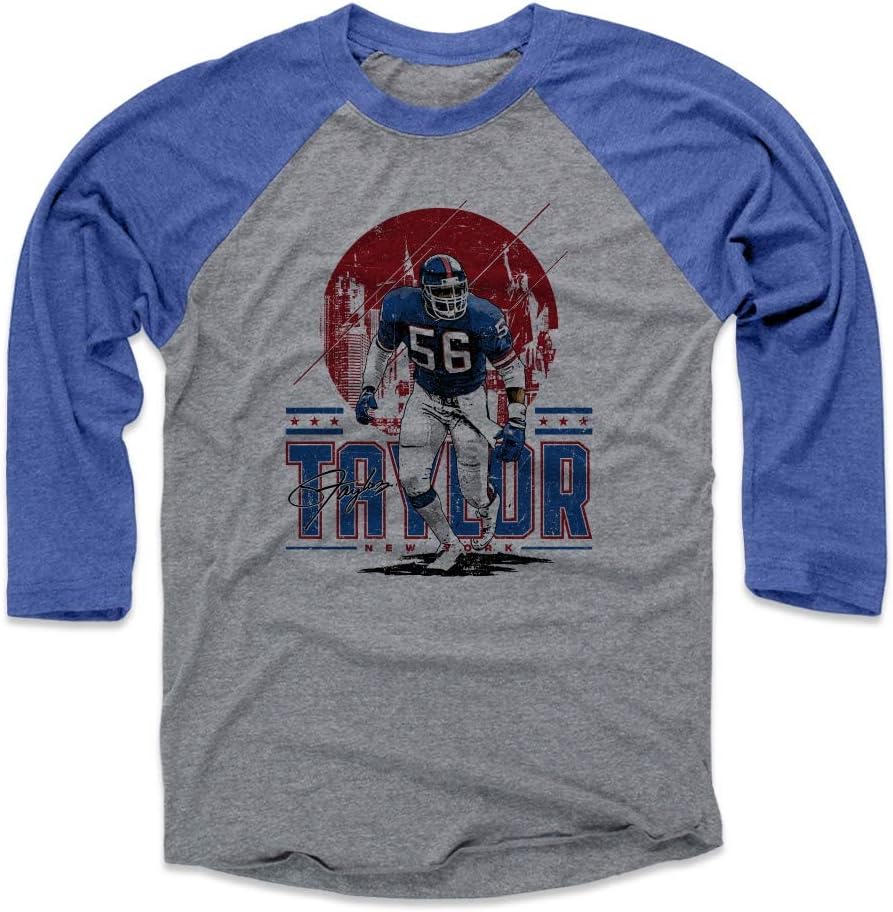 500 LEVEL Lawrence Taylor 3/4 Sleeve Raglan T-Shirt - Lawrence Taylor New York Skyline