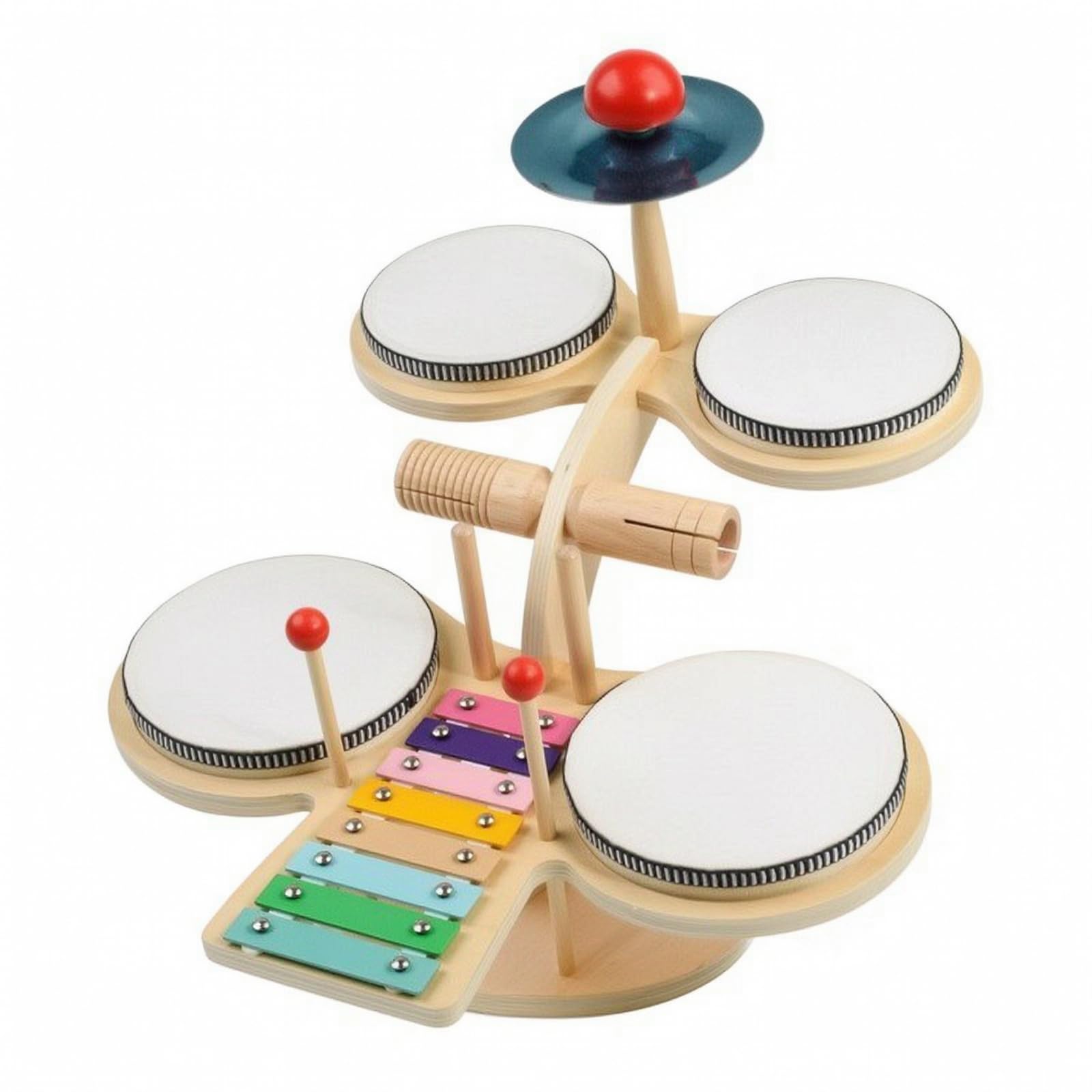 Banco Musicale in Legno | Multistrumento, Tavolo Musicale con Xilofono, Strumento a Percussione con Xilofono, per Casa, Neonati , Stile B