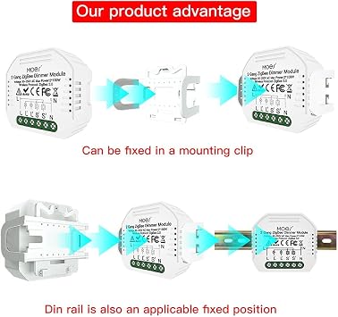 MOES Mini DIY ZigBee Smart Dimmer Switch Module, 2 Gang