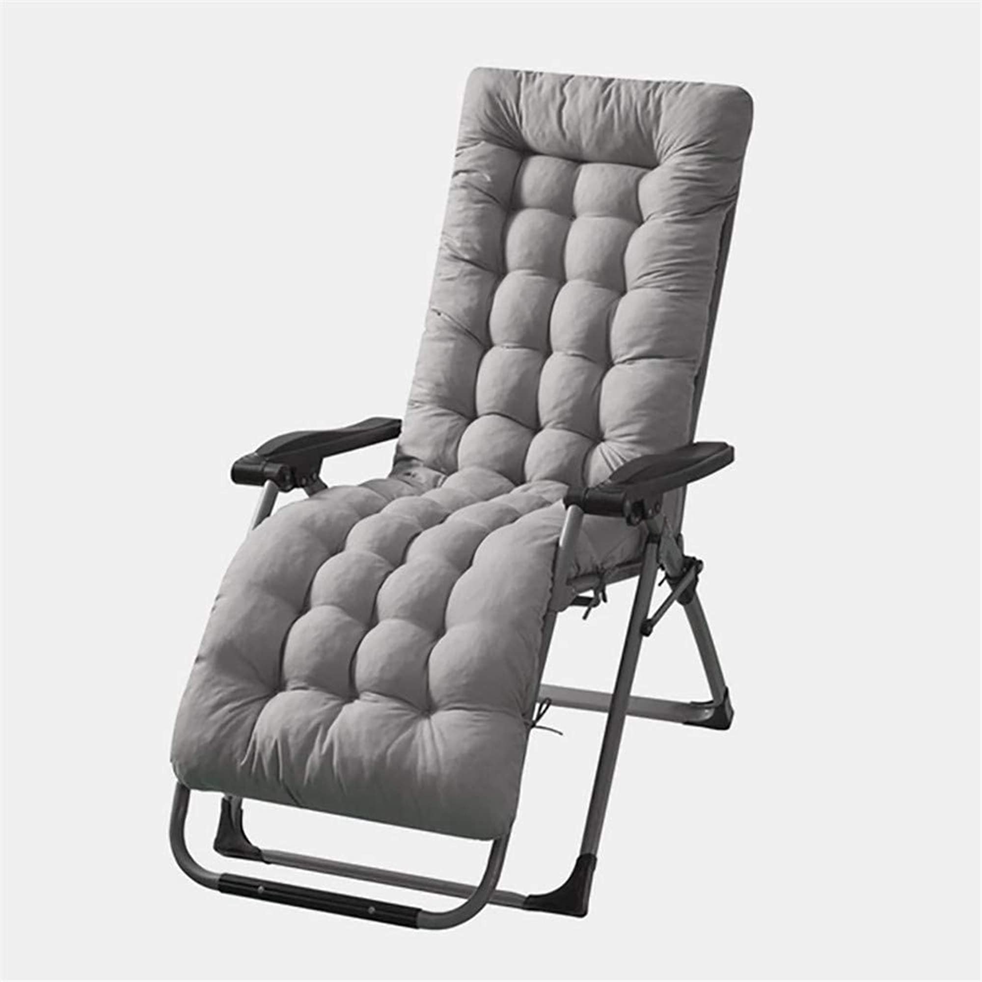 Wangle Grey Sun Lounger High Back Rocking Chair Replacement Sunbed Garden Patio Lounge Outdoor Reclining Cushion, (Cushion Only)
