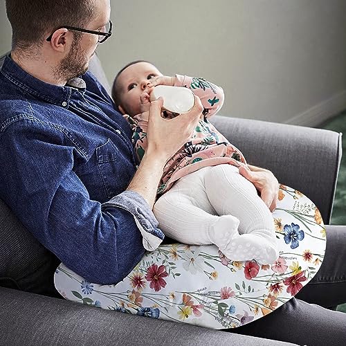 Little Grape Land Nursing Pillow for Infants, Breastfeeding Pillows, Baby Support Pillow for Nursing, Bottle Feeding, Tummy Time with Machine Washable Cover & Breathable Filling (Spring Flower) - Image 5