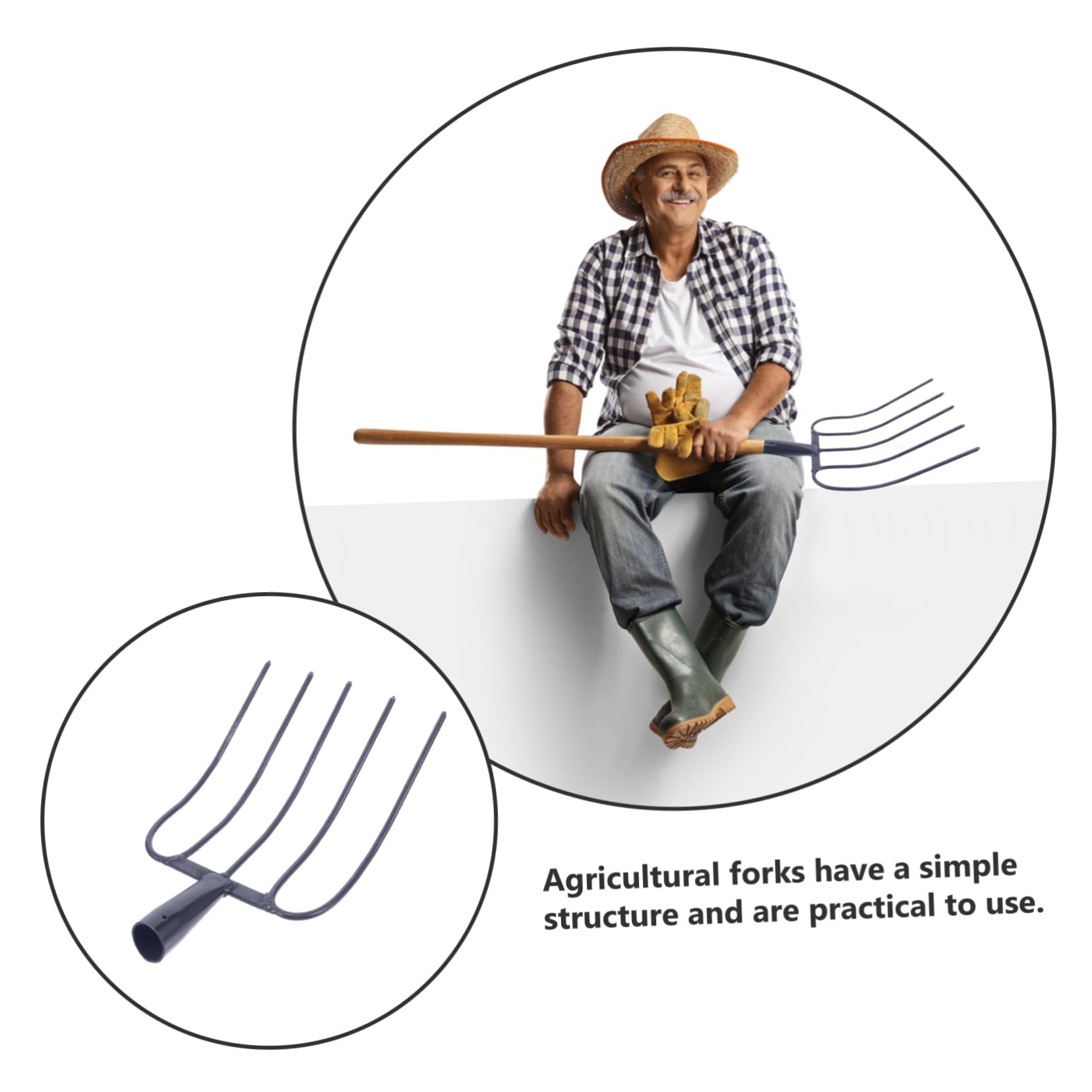 Horca Agrícola de Hierro Resistente al Óxido para Exteriores