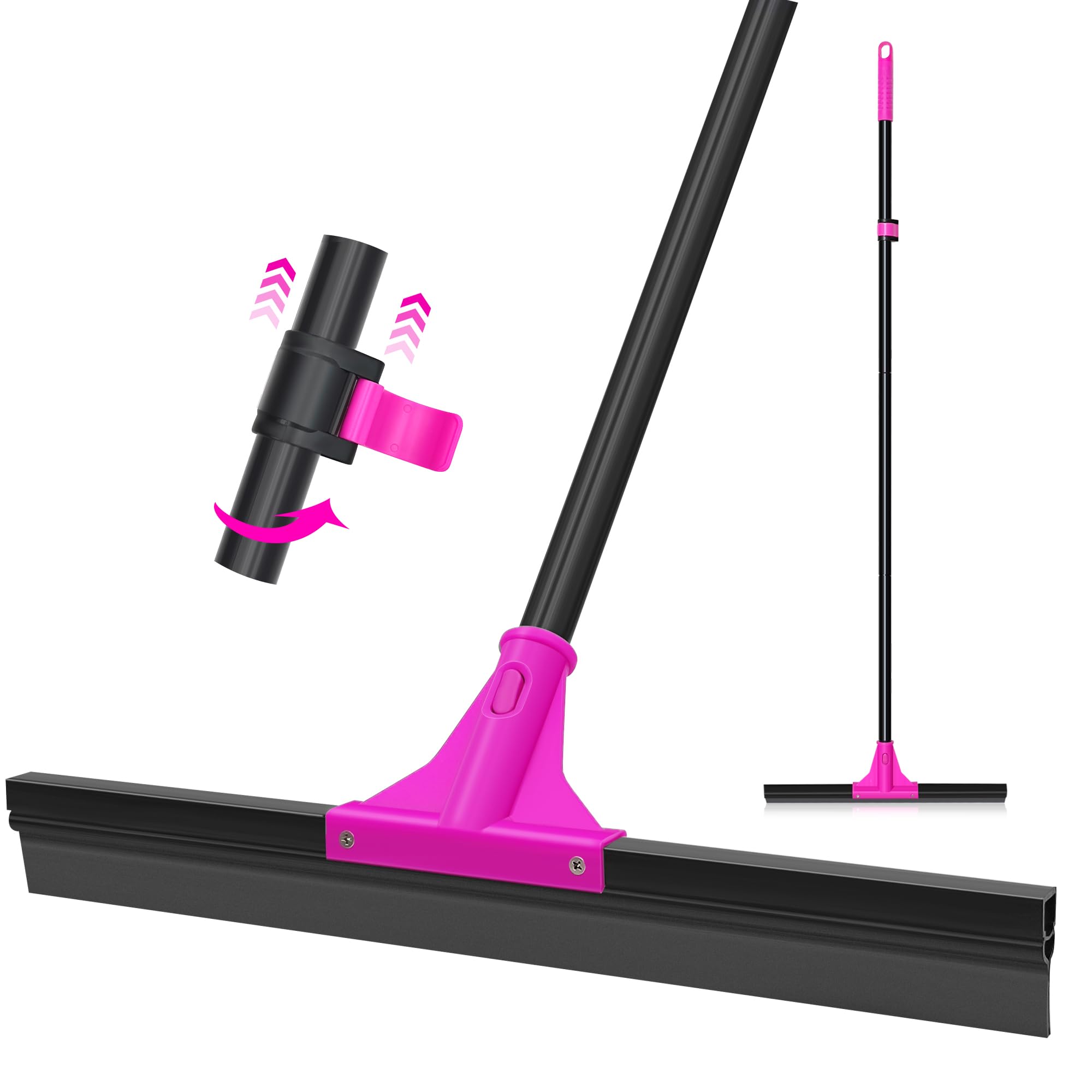Balai Raclette Sol Exterieur Terrasse Tyroler Balai Raclette Sol Extérieur Terrasse Pousser Et Tirer | Tête 45cm 100% Silicone | 4 Parties De 140cm De Long, Parfait Pour Toutes Surfaces | Raclette
