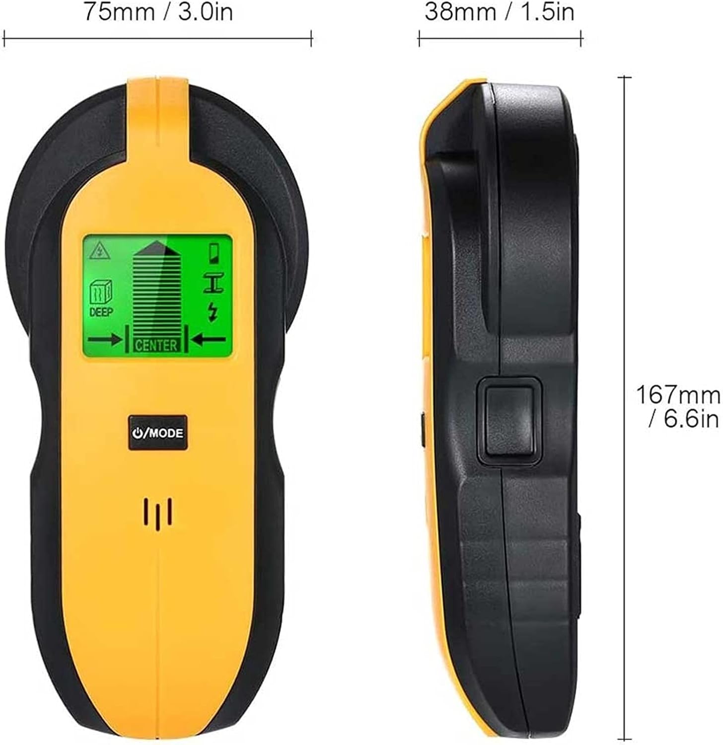 Stud Finder Wall Scanner - 3 in 1 Stud Detector Detector Beam Finders Wall Detector Sensor Center Finding with LCD Display for Wood AC Wire Metal Studs Cable Joist Detection LCD Display
