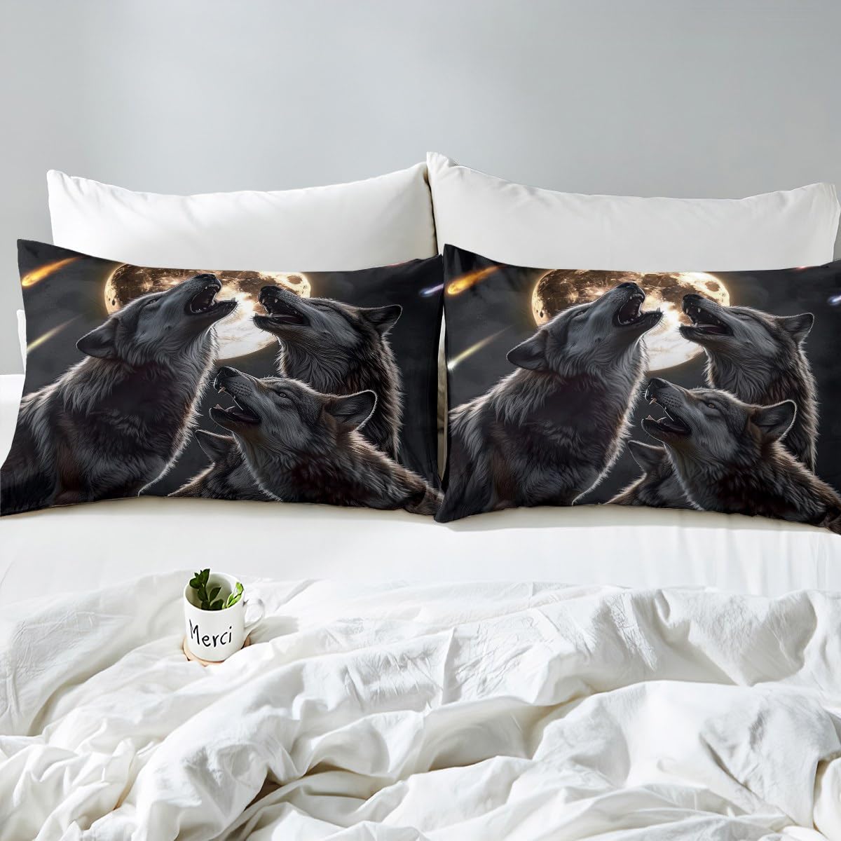 Homewish Hochlandkuh Trösterbezug Longhorn Bulle Cattle Bettbezug 135X200 Für Erwachsene Jungen Teens Mann Rustikale Tiere Bettwäsche Set Grünland
