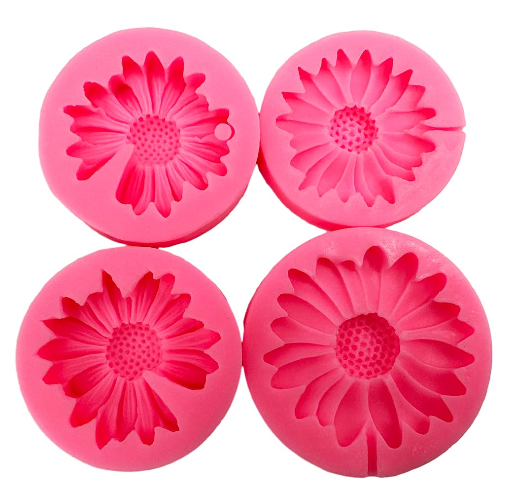 Chrysanthemum Silicone Molds 4Pcs/Set, Chamomile Family Cake Decoration Fondant Mold