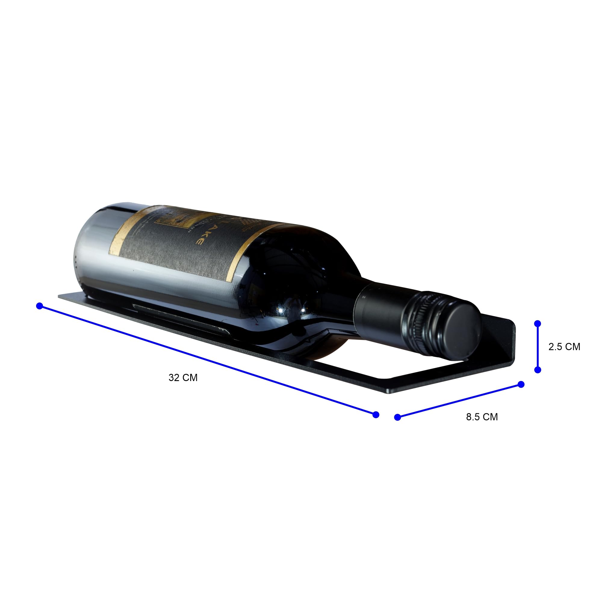 Weinregal Wandmontage 6 Flaschen - Weinschrank - Weinflaschenhalter Hängend An Wand - Weinlagerung - Schwarz - Pulverbeschichteter Metall - Stahl - Flaschenregal - Industrieller Stil
