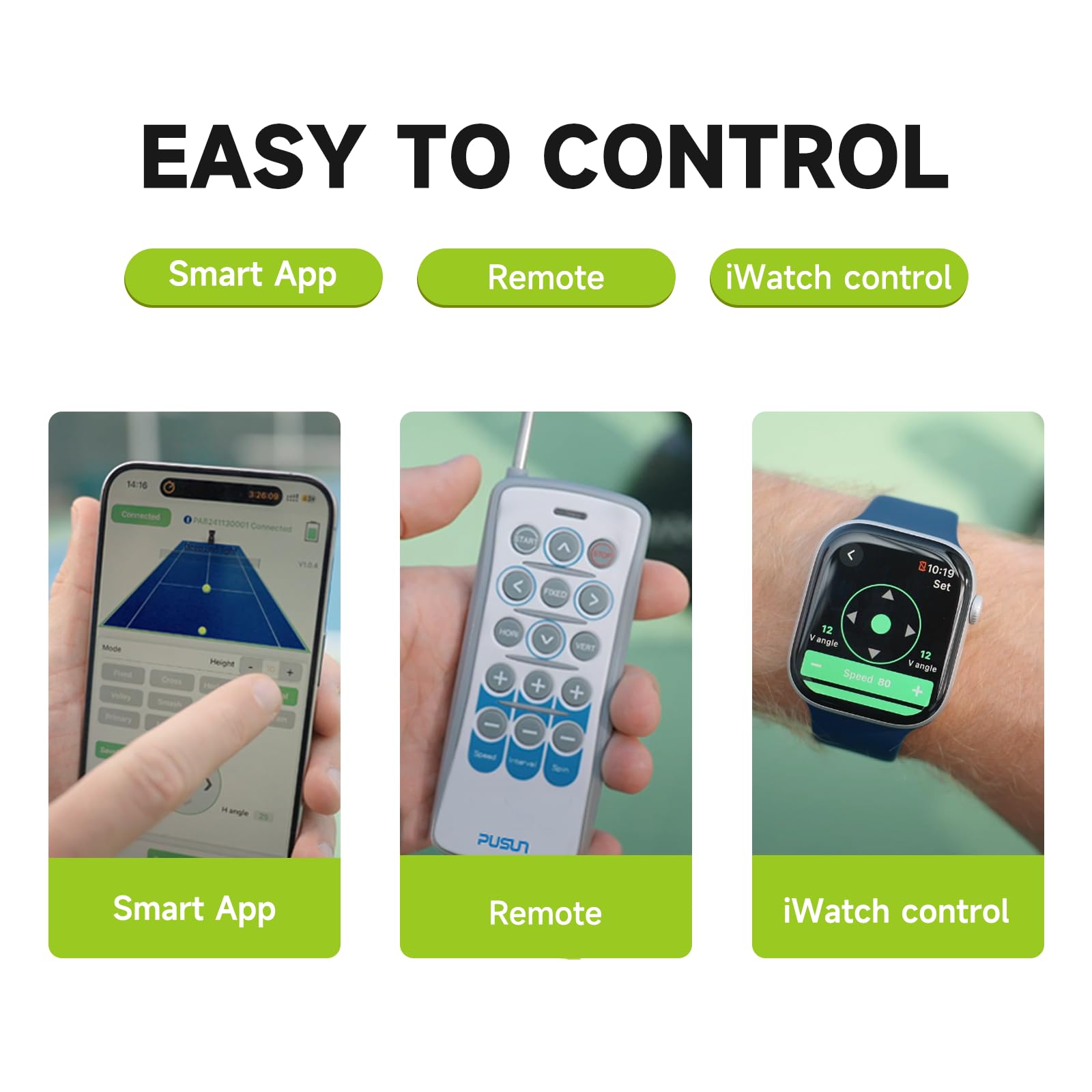 PUSUN PT-Smart Pro, macchina per lanciare palline da tennis, attrezzatura per allenamento professionale, doppio controllo tramite telecomando e app, capacità 115+palline, modalità di allenamento
