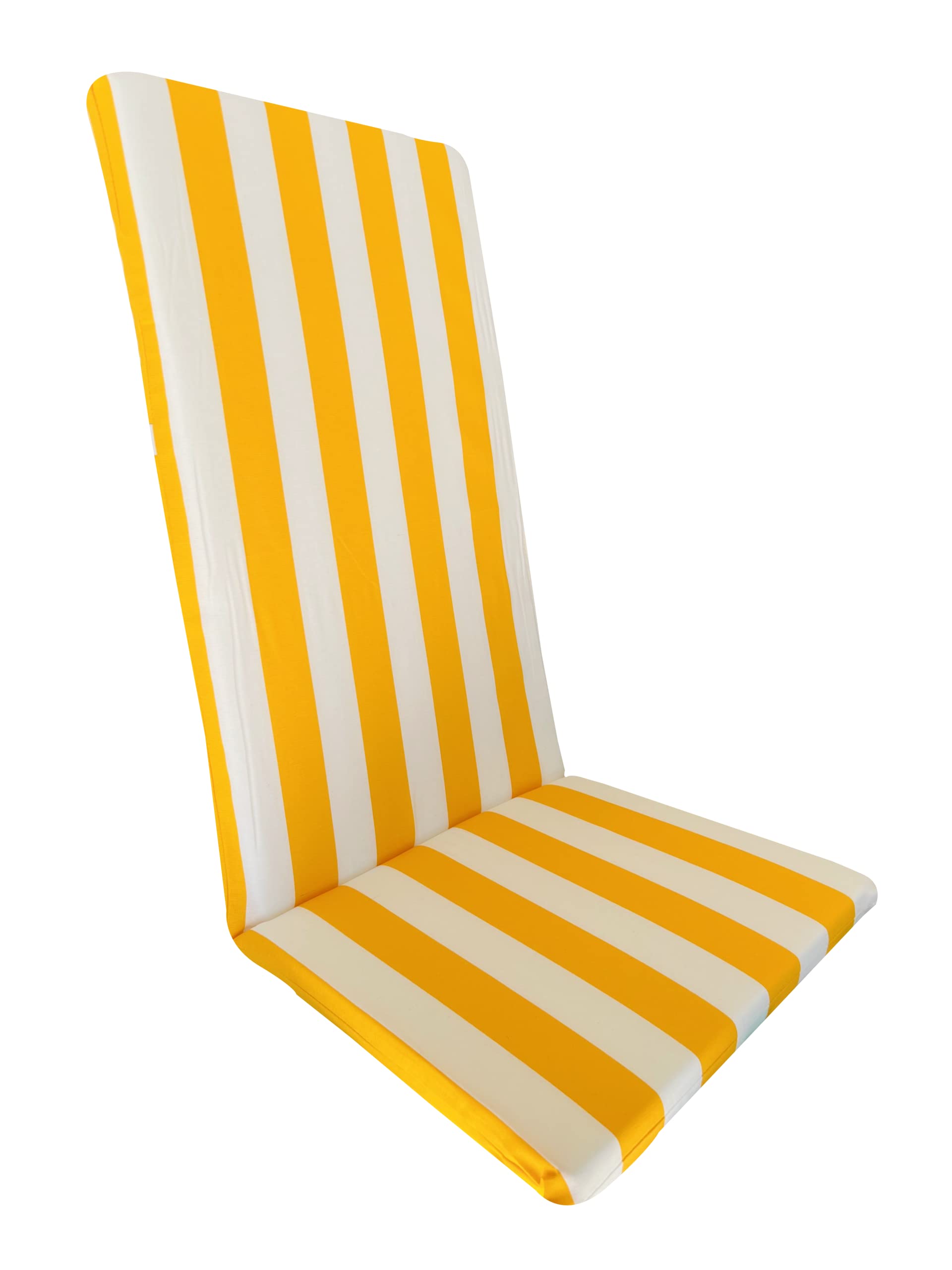 cojín desenfundable para silla y tumbona universal suave a rayas plegable Tela Algodón Para Piscina Playa Jardín mod.Capri, amarillo