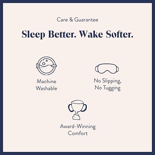 Miniatura 4 de Brooklinen Máscara de ojos de seda para dormir, marfil, máscara de dormir 100% seda de morera con correa elástica suave, lavable a máquina,