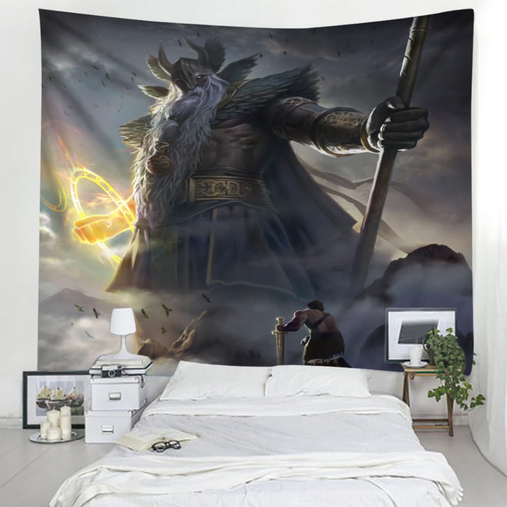 Arsey Lot De 4 Décorations Viking Mythologie Nordique Runes Art Mural Nordique Sainte Créature Nordique Marteau De Thor Loup Fenrir Dragon Arbre De Vie Symbole Décoration Murale Salon Bois Noir