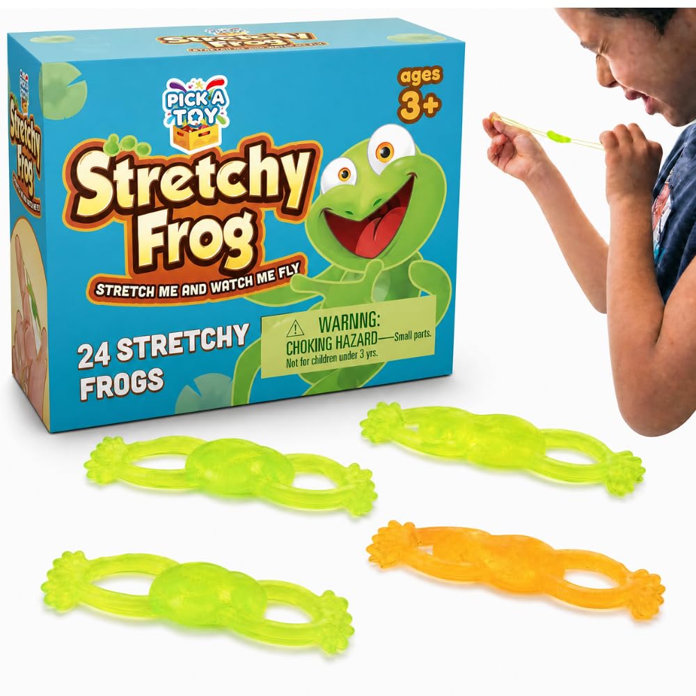 Amazon.com: PICK A TOY Slingshot Rubber Frog 24 Set, Sticky Toys