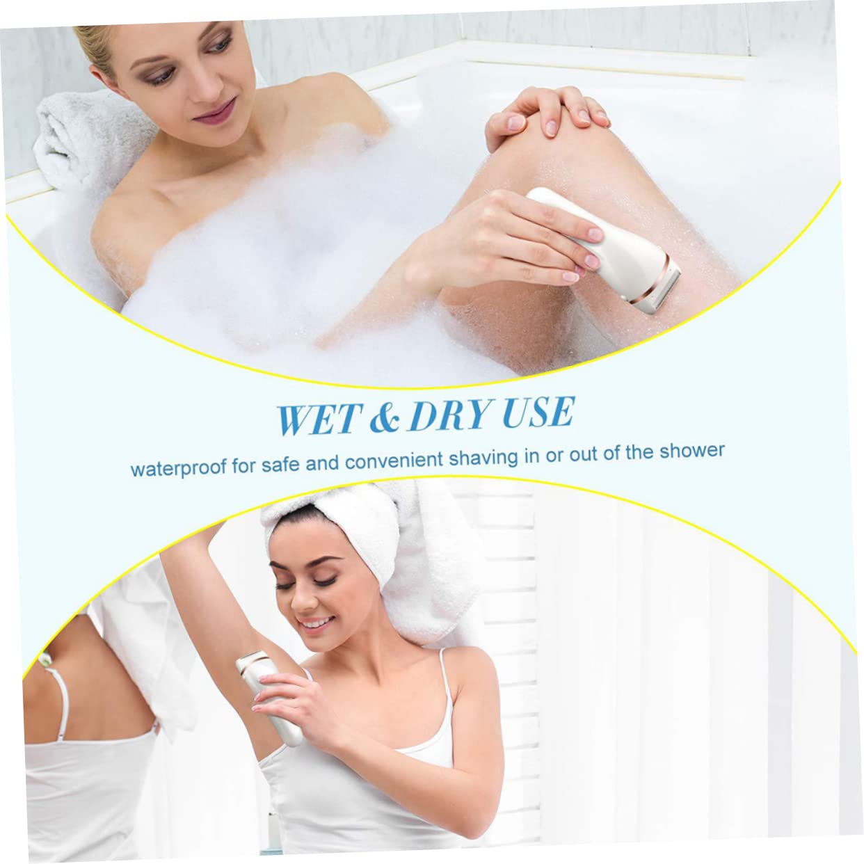 BESTYASH Rasoio Elettrico per Donne Testa in Acciaio Inossidabile Resistente alla Ruggine Telaio Abs Durevole per Rimozione Peli Viso Corpo Ricaricabile USB Portatile