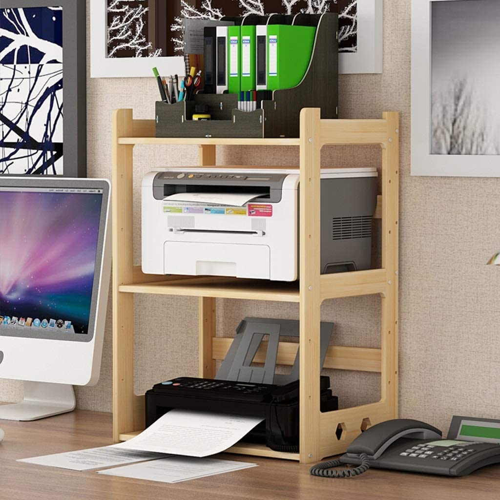 Soporte para Impresora Estante de Madera para Impresora con diseño Ajustable Estante de Almacenamiento Multifuncional de Gran Capacidad para el hogar y la Oficina