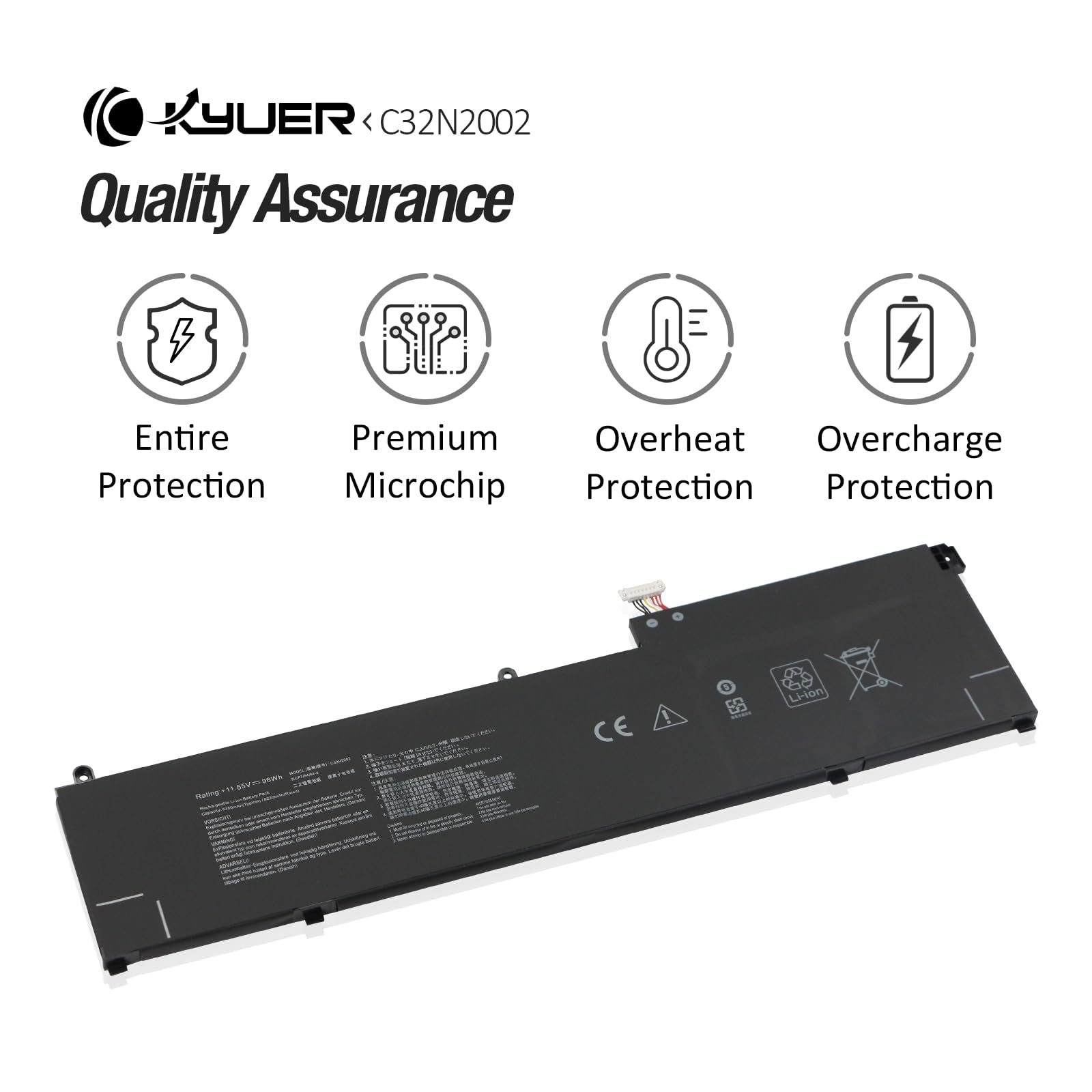 96Wh C32N2002 Laptop Batteria per Asus ZenBook Pro 15 OLED UM535 UM535Q UM535QE UM535QA UM535QH UX535 UX535L UX535LI Flip 15 UX564 UX564EH UX564EI UX564P UX564PH Q538 Q528 Q538E Q528E Q538EI Q528EH