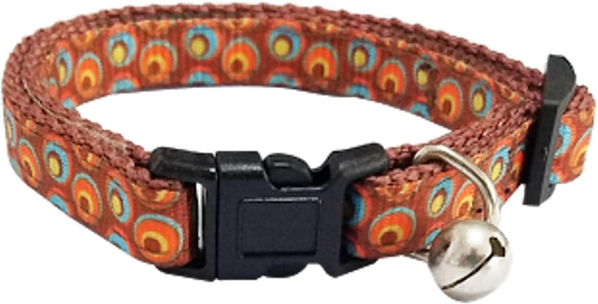 Bemix Pets Cat Collar with Bell, Set of 6, Solid Cat Collar, Gift Set Box, Made of Nylon, Colorful, for Small Dogs (6-Pack)