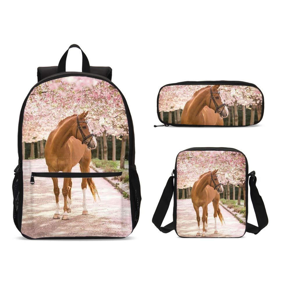 Dujiea Backpack for Boys Girls Kids Children School Book Bag with Shouder Bag Pencil Case 3 Piece Set