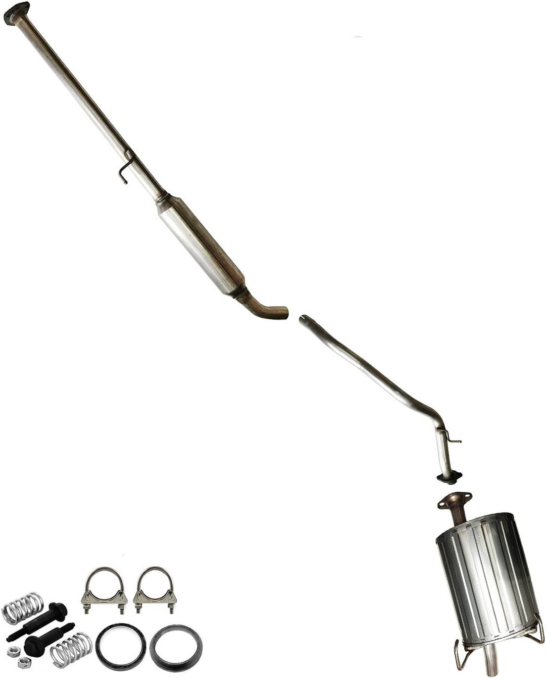 Stainless steel cat back muffler resonator pipe exhaust system Fits 9701 Honda CRV