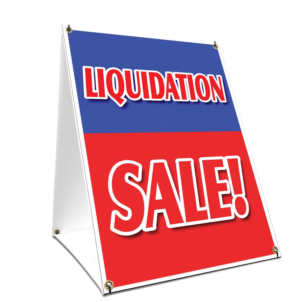 Buy A-Frame Sidewalk Liquidation Sale Sign with Graphics On Each Side
