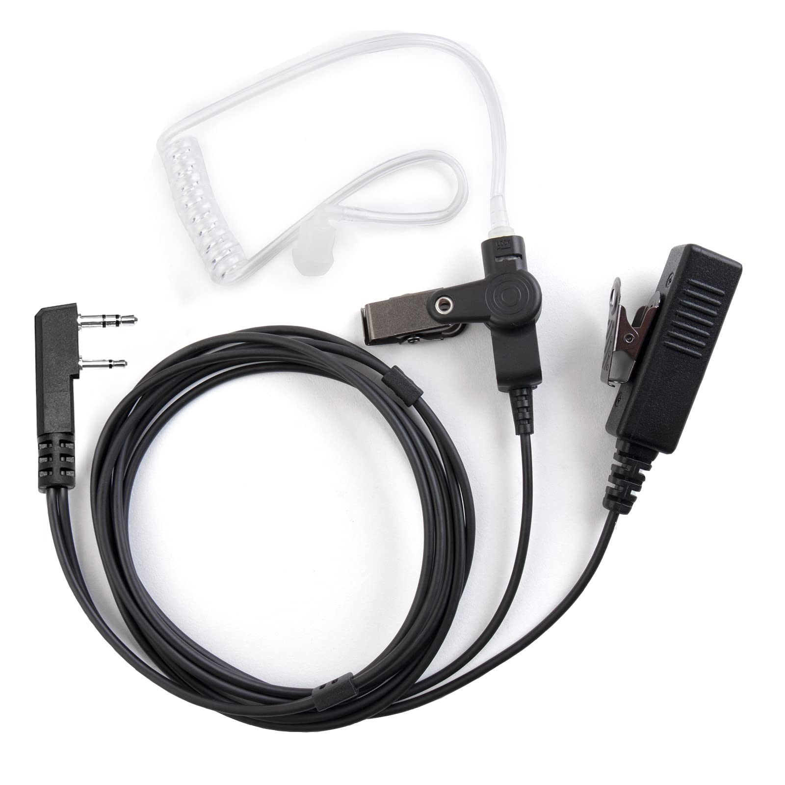 SHON Mikrofon do słuchawek Walkie Talkie - PTT Clear Sound,radiowy zestaw słuchawkowy z szybkozłączką Air Tube, do Kenwood Walkie-Talkie, roczna